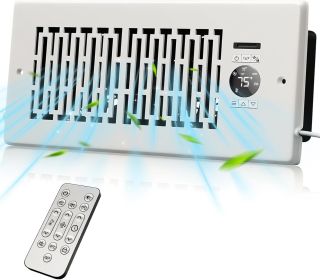 Register Booster Fan Fits 4' x 10' Register Holes, Smart Control Heating Cooling AC Vent Fan